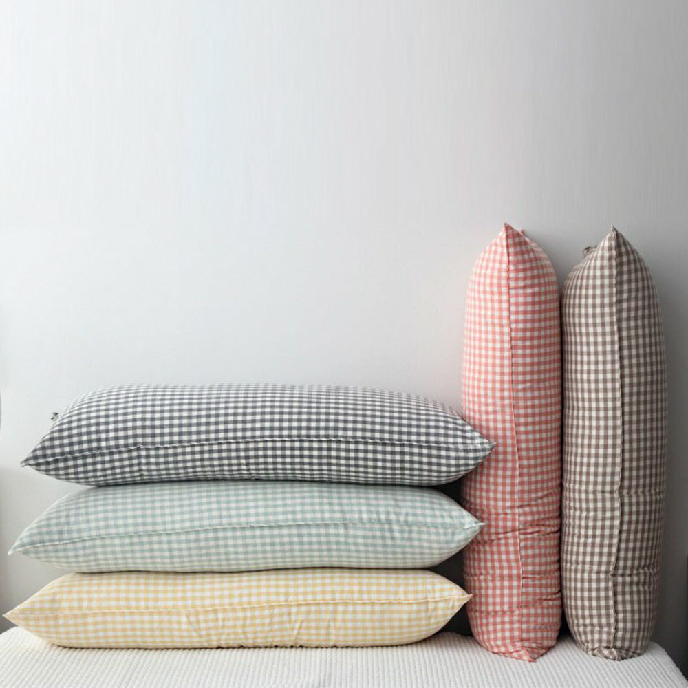 HABBYnDECO Long Body Pillow(Gingham Checkered)